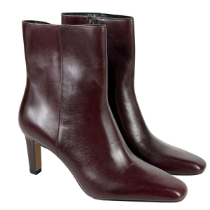 DUNE Burgunndy Red Ovation Heeled Leather Ankle Boots UK 6 EU 39