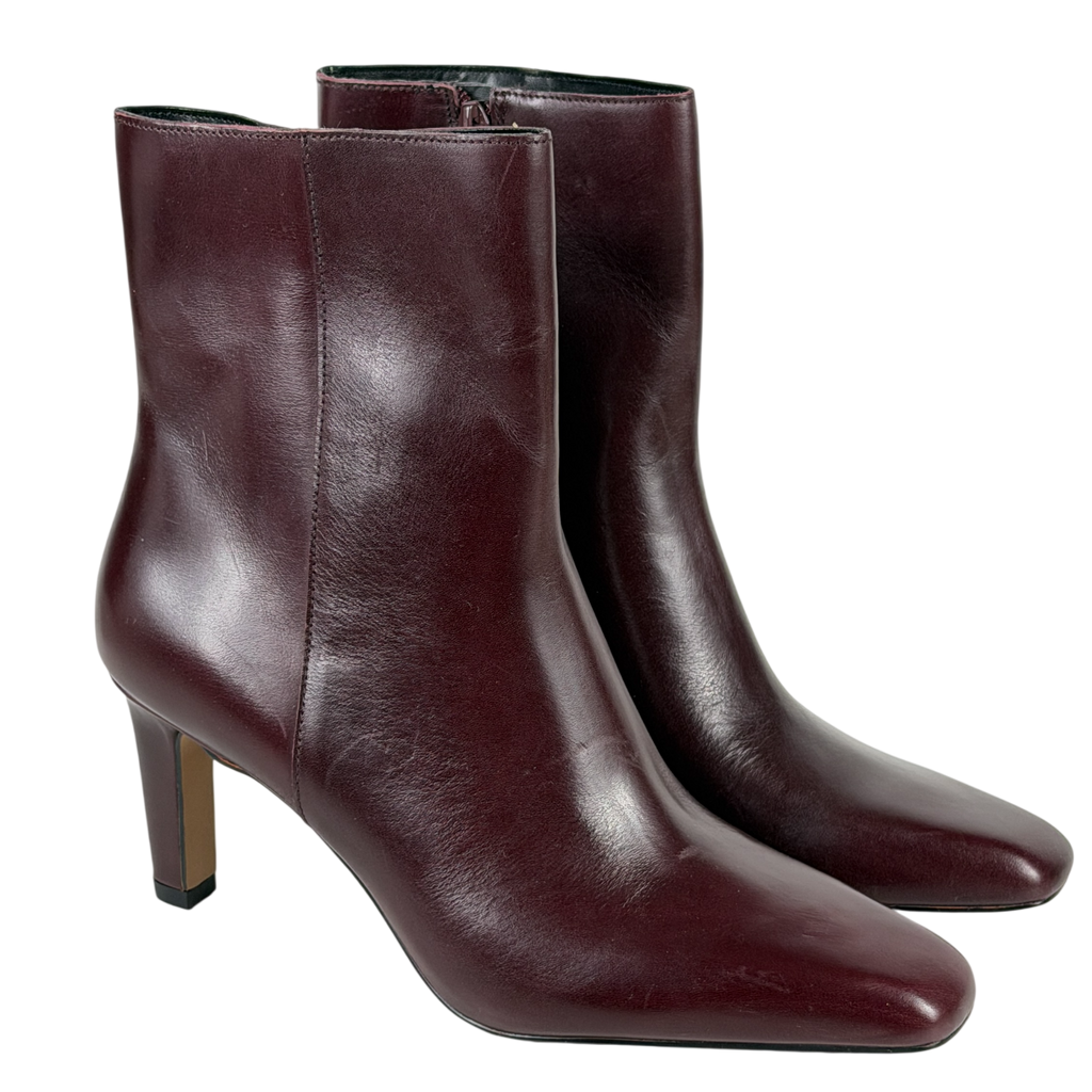 DUNE Burgunndy Red Ovation Heeled Leather Ankle Boots UK 6 EU 39