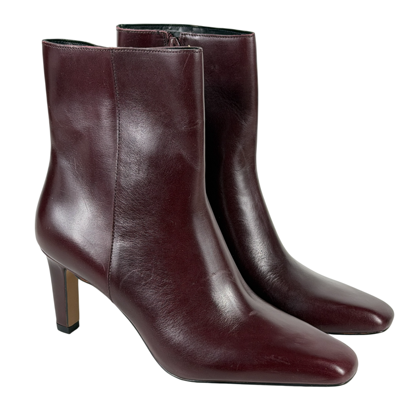 DUNE Burgunndy Red Ovation Heeled Leather Ankle Boots UK 6 EU 39
