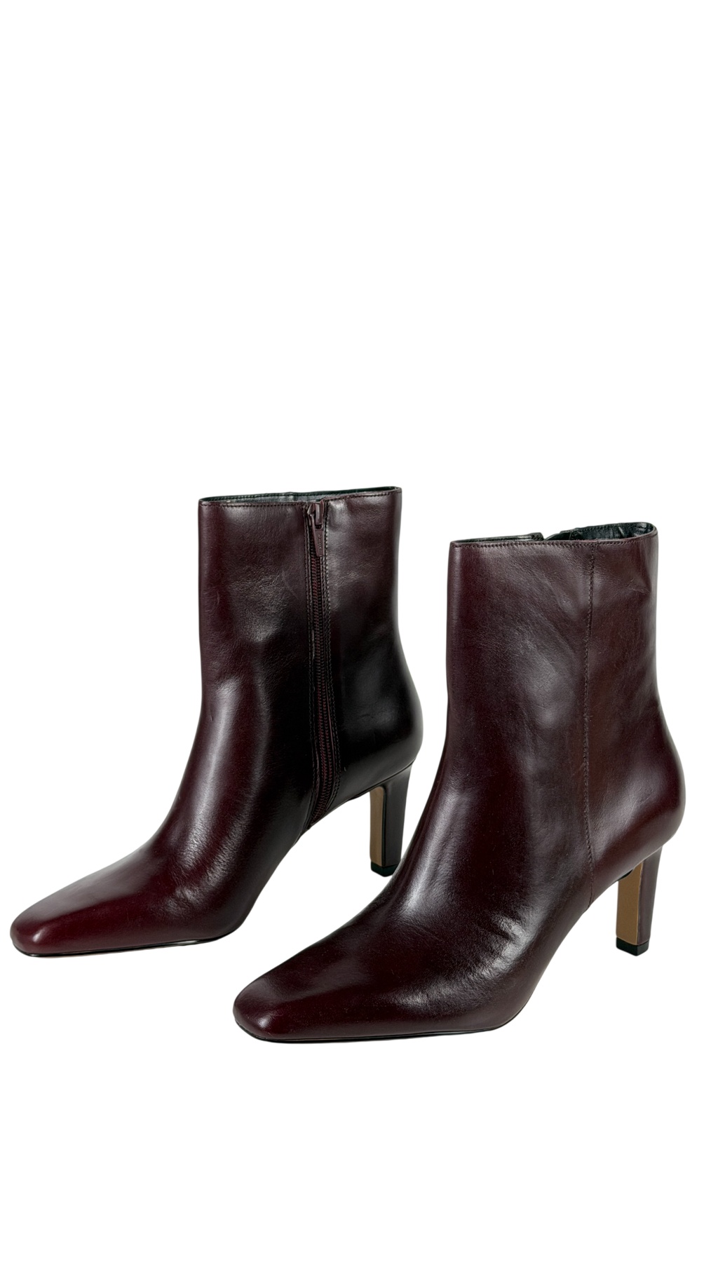 DUNE Burgunndy Red Ovation Heeled Leather Ankle Boots UK 6 EU 39