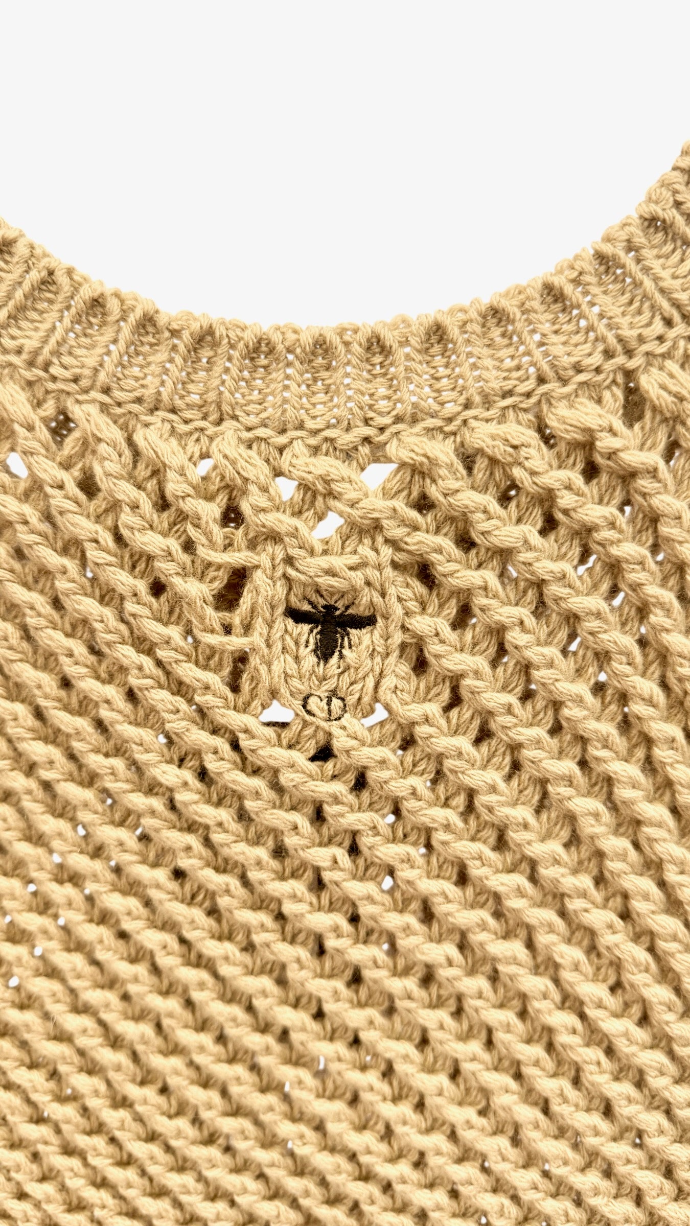 CHRISTIAN DIOR Beige 100% Cashmere Knitted Sleeveless Sweater UK 8