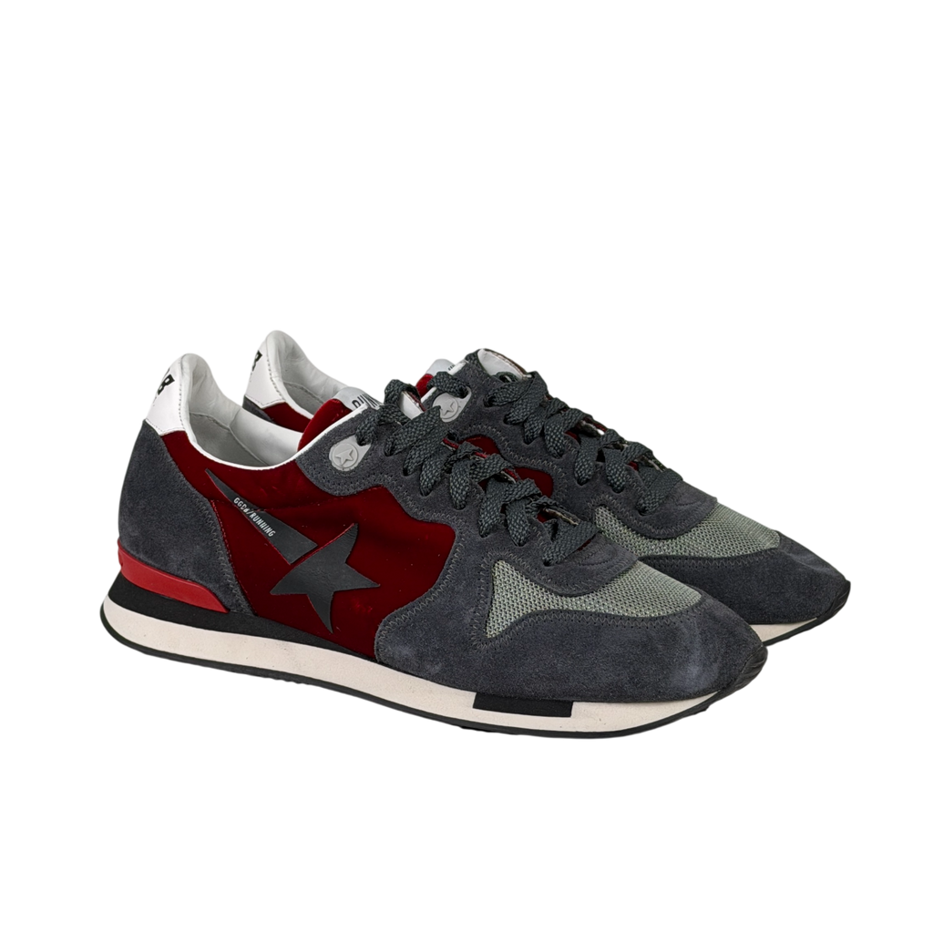 GOLDEN GOOSE Col P3 Star Red Velvet /black Star Running Trainers UK 7 EU 40