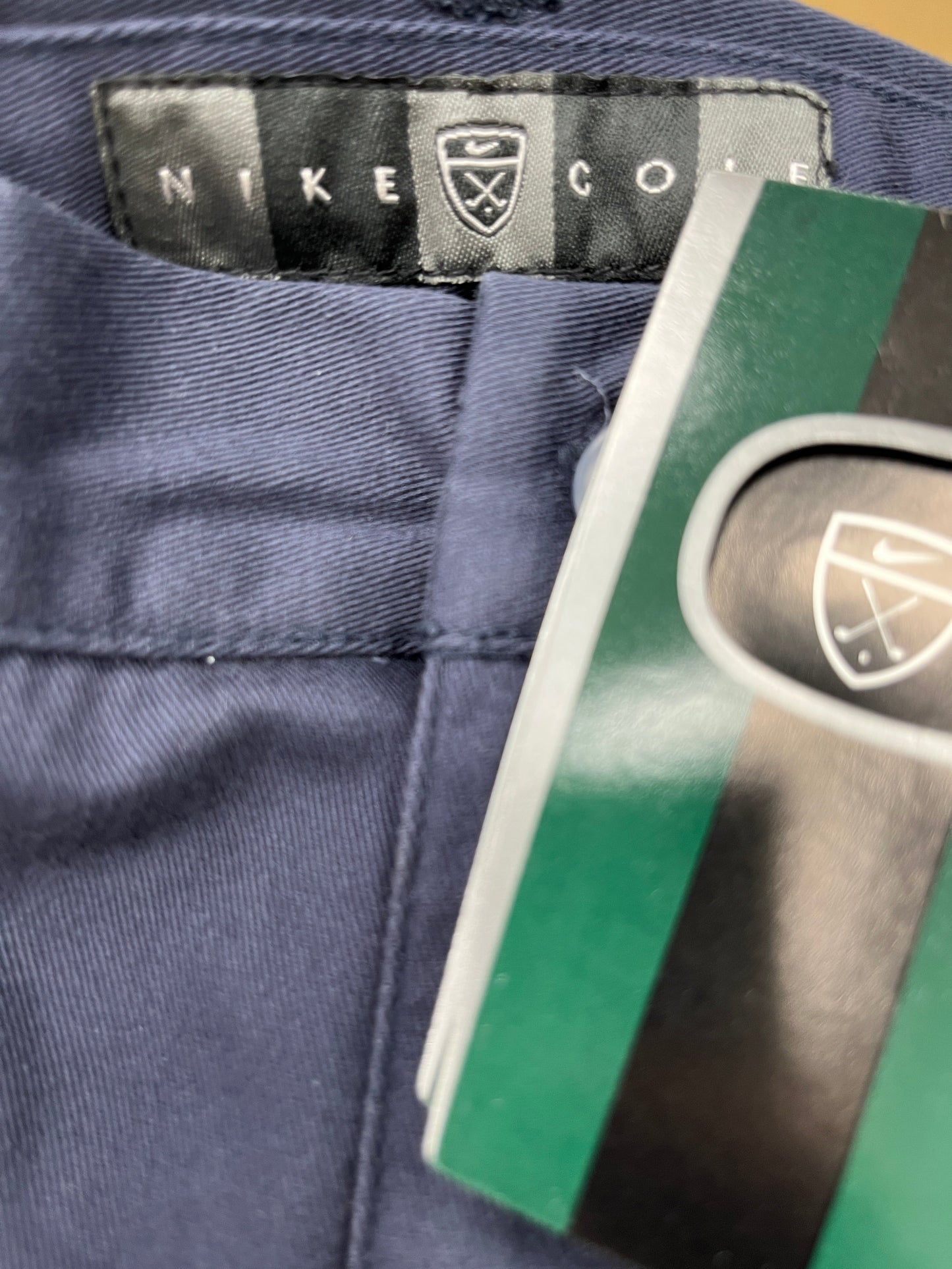 Nike Golf Navy Blue Cotton Chino Golf Logo Shorts W32