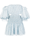 Self Portrait Blue Abiti Metalic Floral Multicolour Dress UK 8