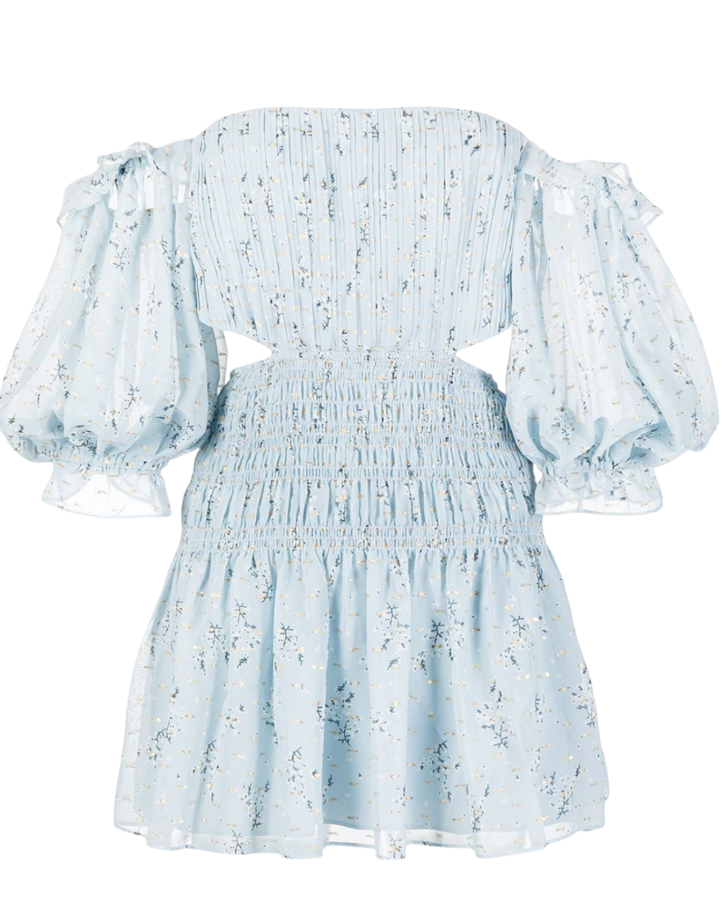 Self-Portrait Blue Abiti Metalic Floral Multicolour Dress UK 8