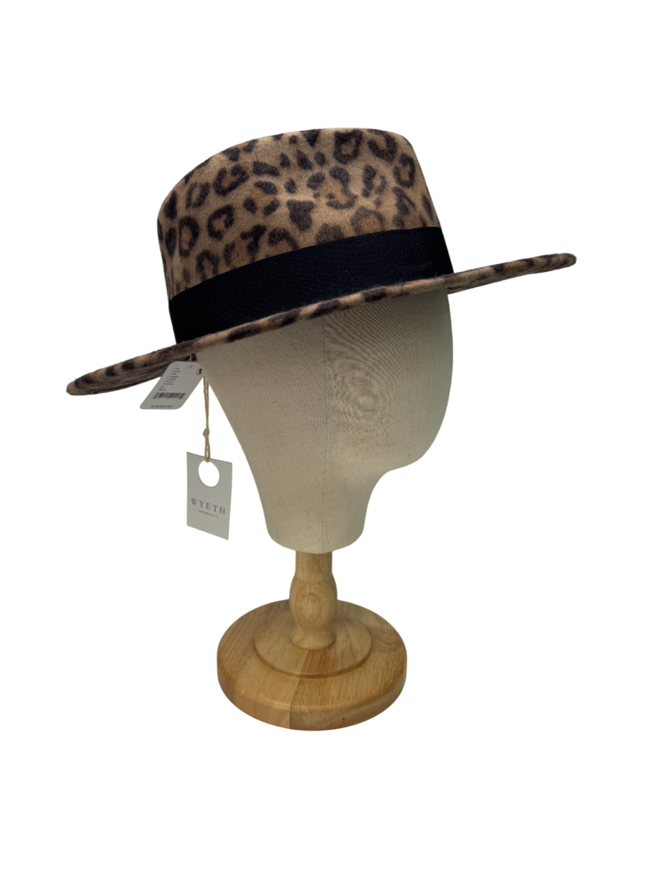 WYETH Brown 100% Wool Carmen Leopard Print Hat One Size