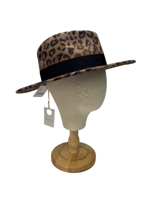 WYETH Brown 100% Wool Carmen Leopard Print Hat One Size