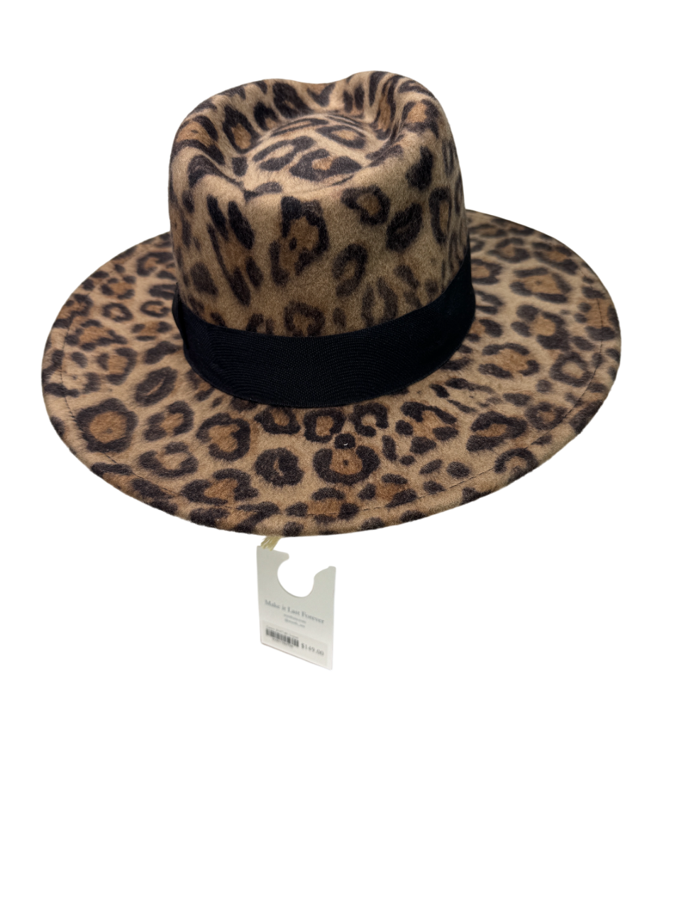 WYETH Brown 100% Wool Carmen Leopard Print Hat One Size