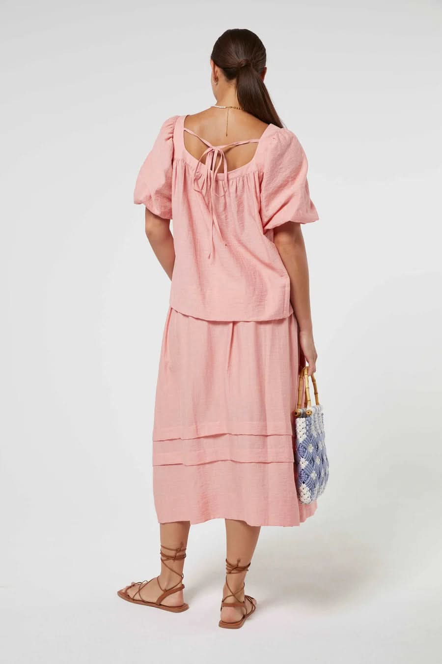 Jovonna London AVEENA Coral Midi Skirt UK M