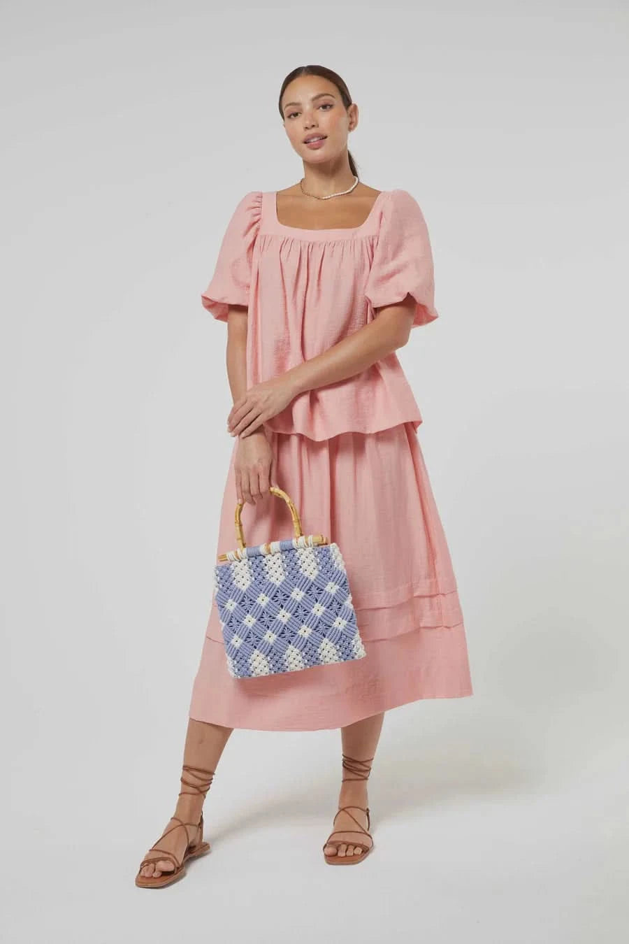 Jovonna London AVEENA Coral Midi Skirt UK M