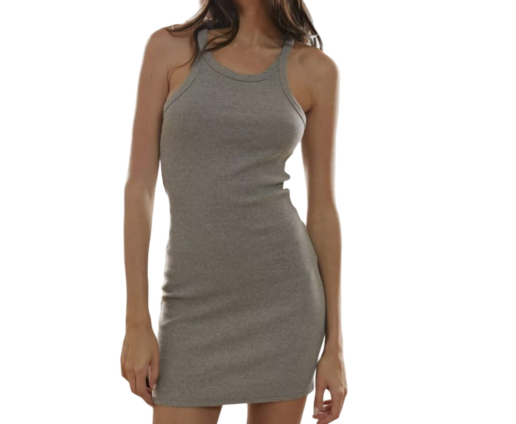 Urban Outfitters Grey Ribbed Sleeveless Mini Dress UK L