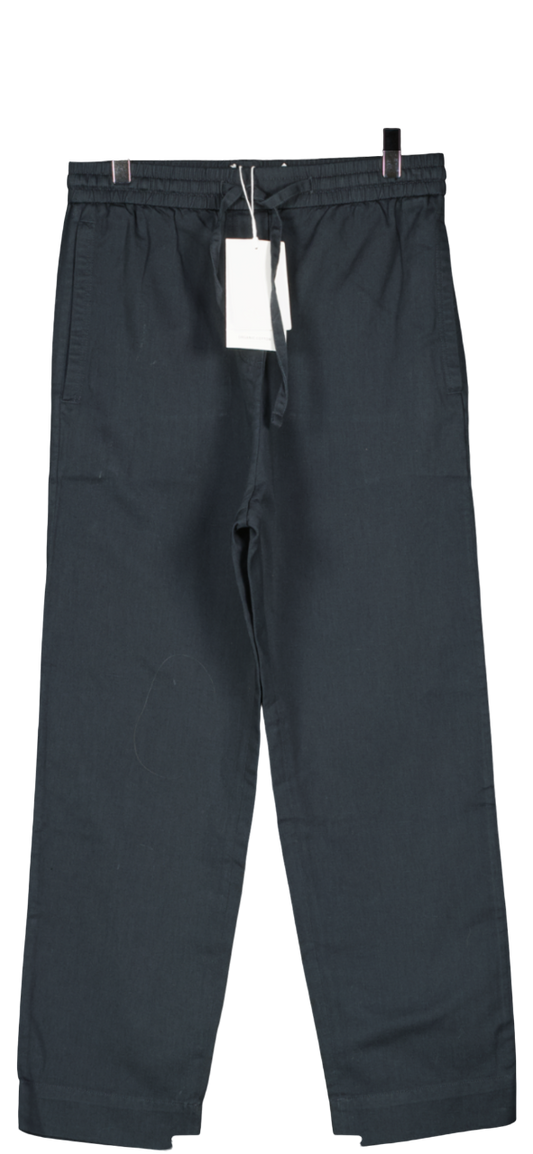 COS Black Organic Cotton/linen Blend Regular-fit Drawstring Trousers BNWT UK 12