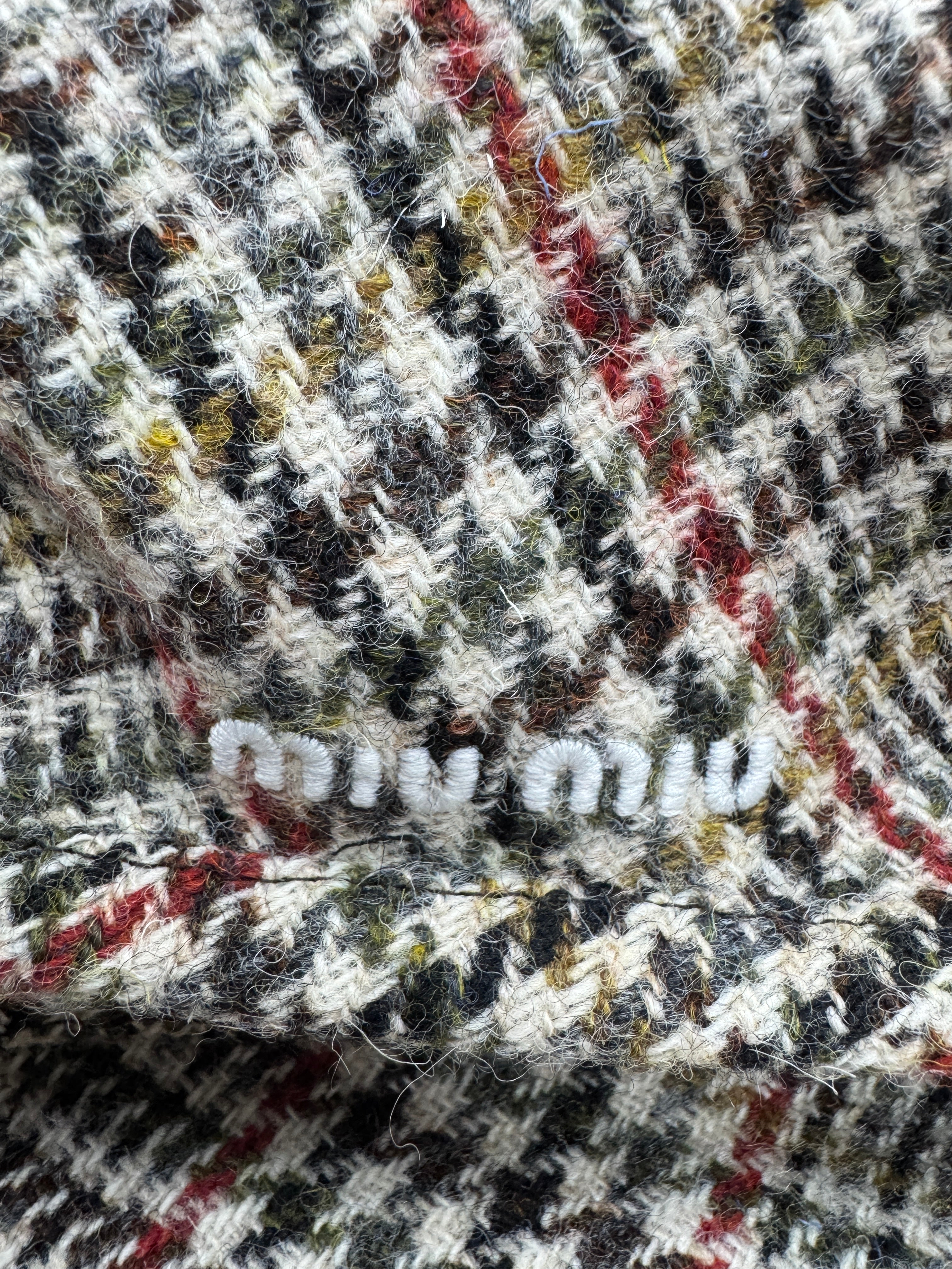 MIU MIU Tweed Baker Boy Cap In Brown Check 58cm UK M