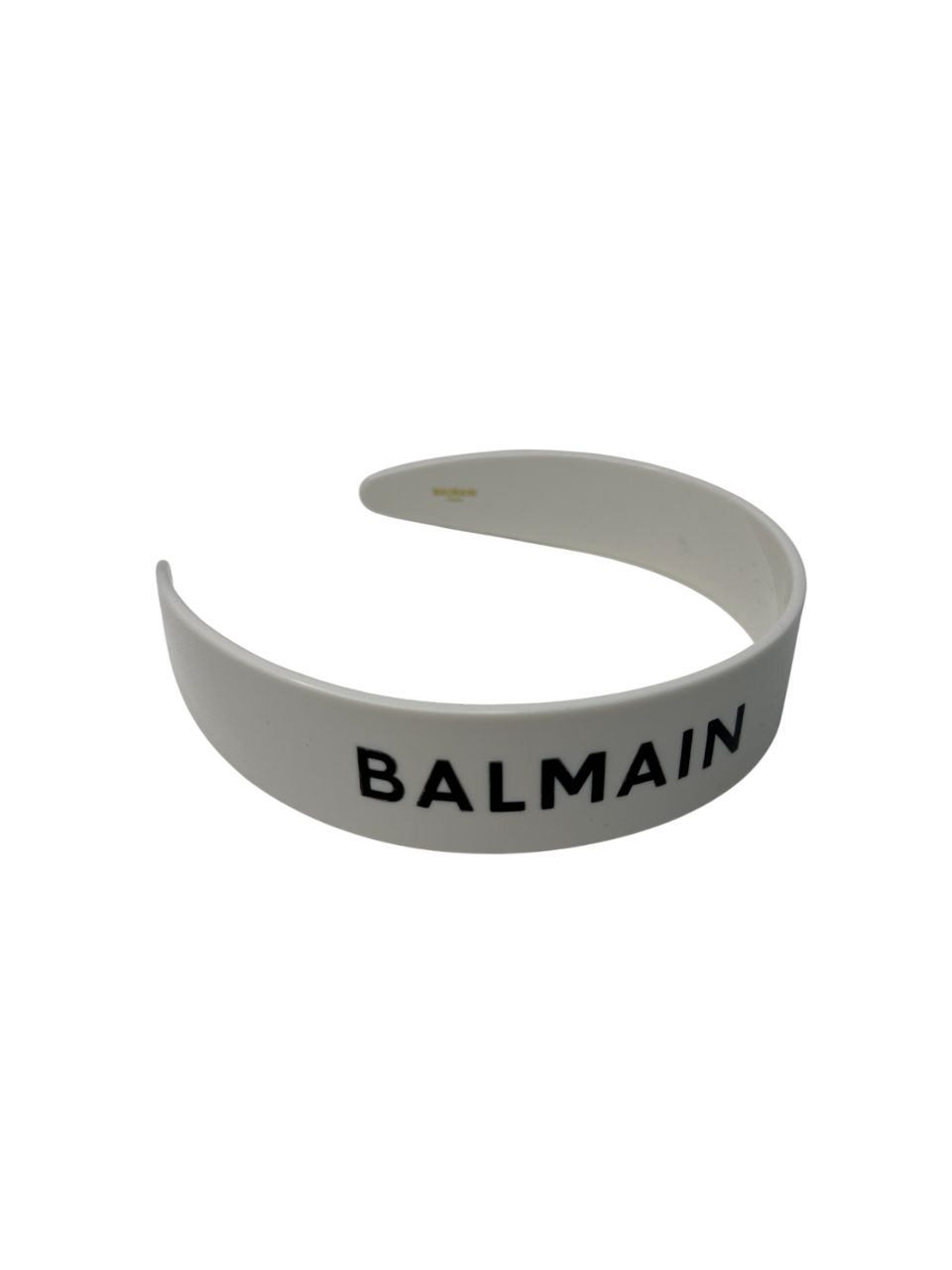 Balmain White Limited Edition Acetate Logo Headband One Size