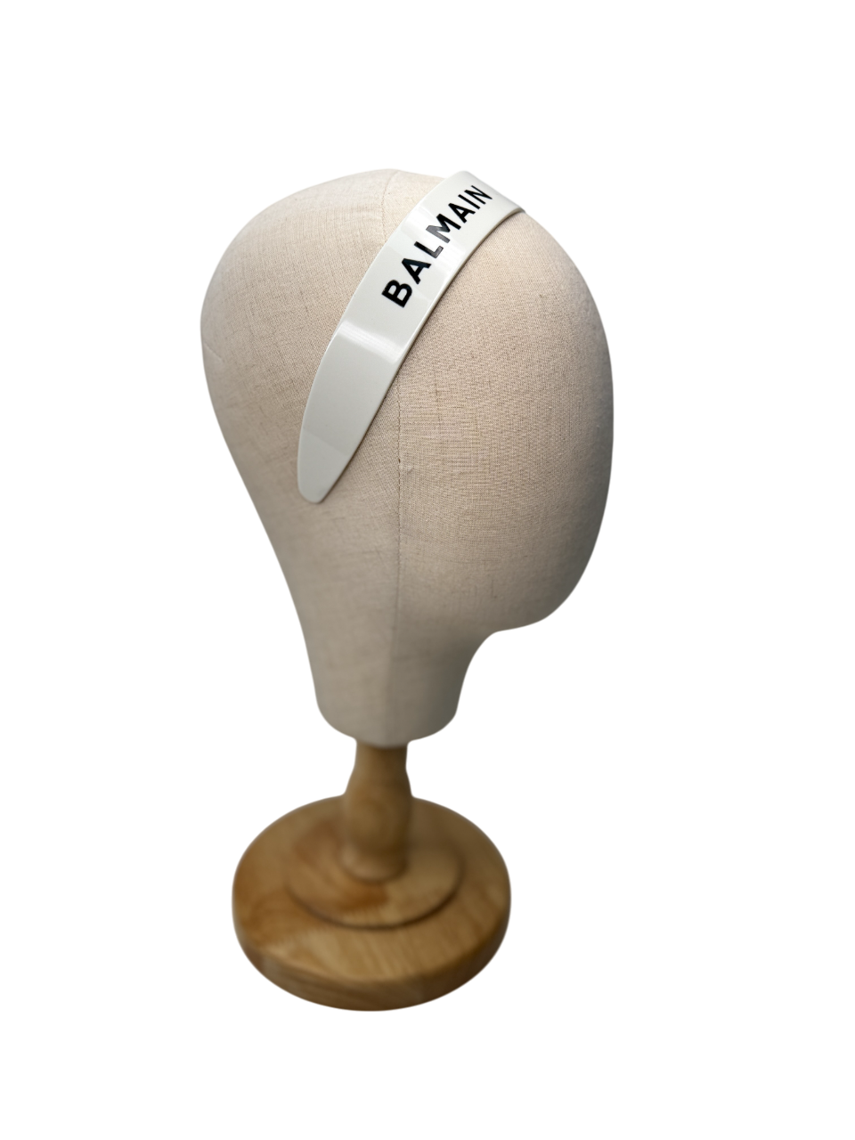 Balmain White Limited Edition Acetate Logo Headband One Size