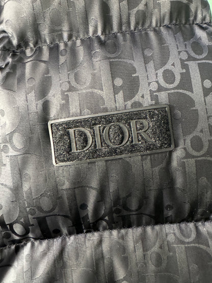 Dior Midnight blue Oblique Logo print Down Jacket UK M