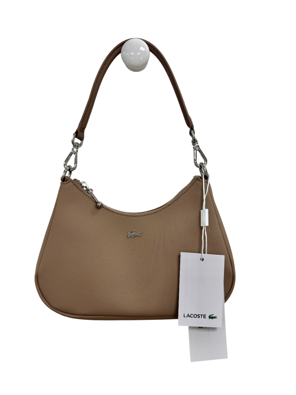 Lacoste Beige Taupe Daily City Shoulder Bag