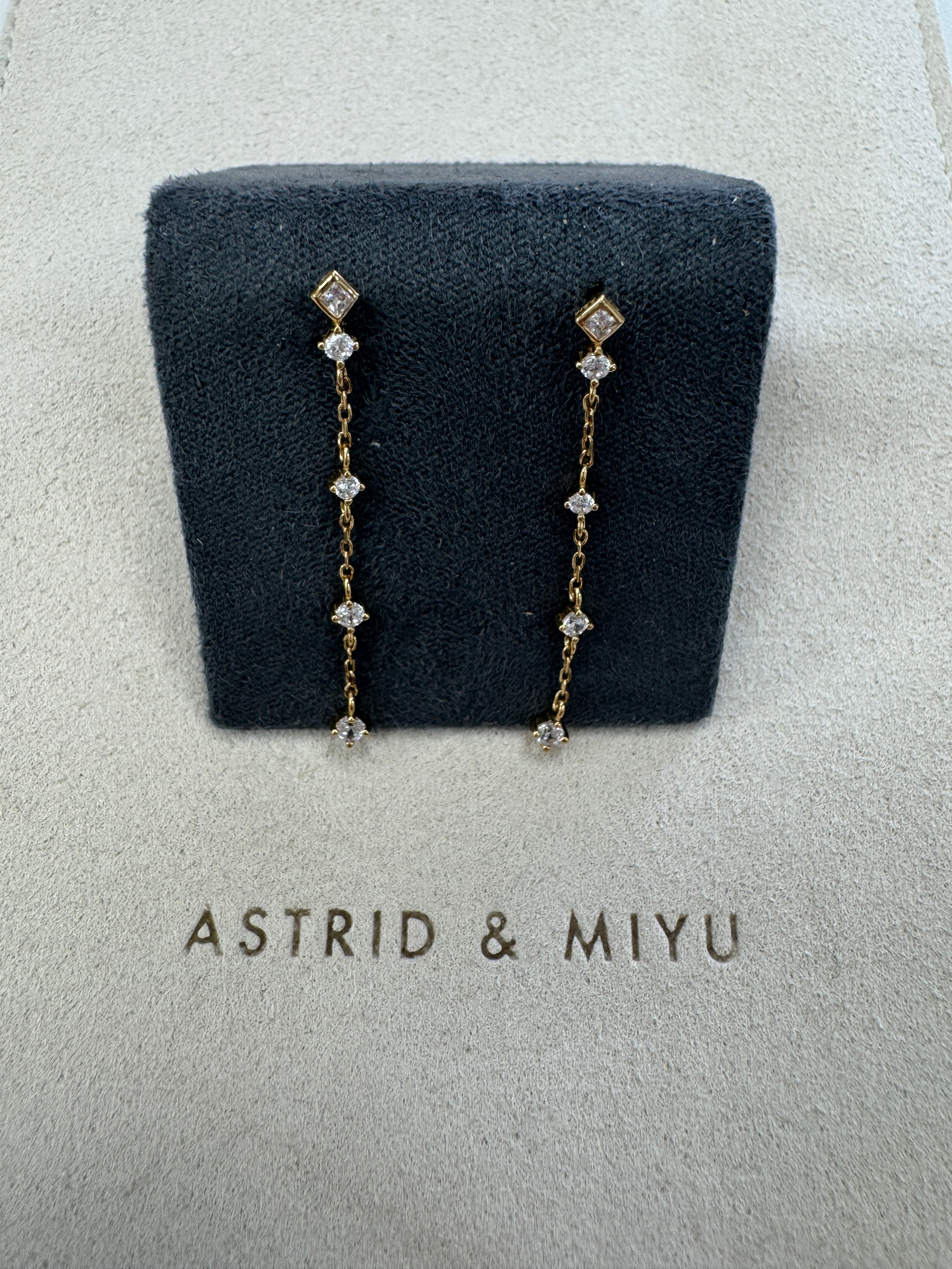Astrid & Miyu Yellow 18k Gold Plated Silver Crystal Drop Earrings