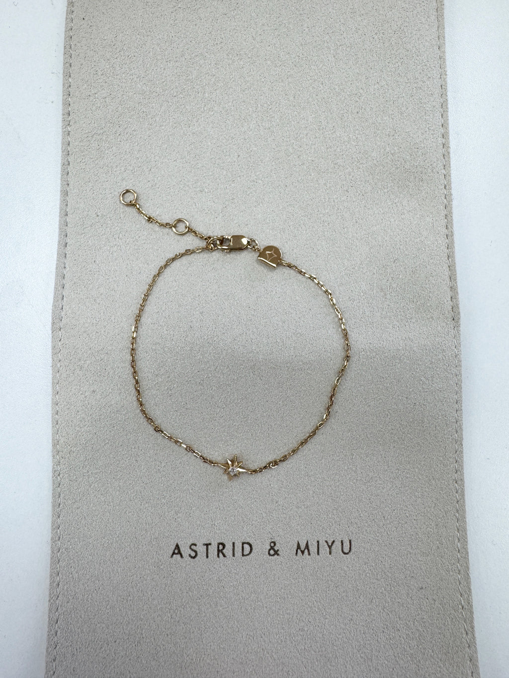 Astrid & Miyu Yellow 18k Gold Plated Silver Celestial Star Bracelet With Crystal