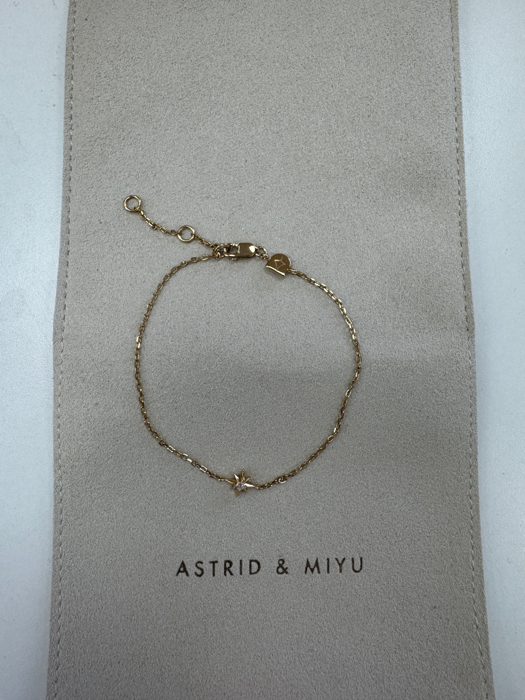 Astrid & Miyu Yellow 18k Gold Plated Silver Celestial Star Bracelet With Crystal