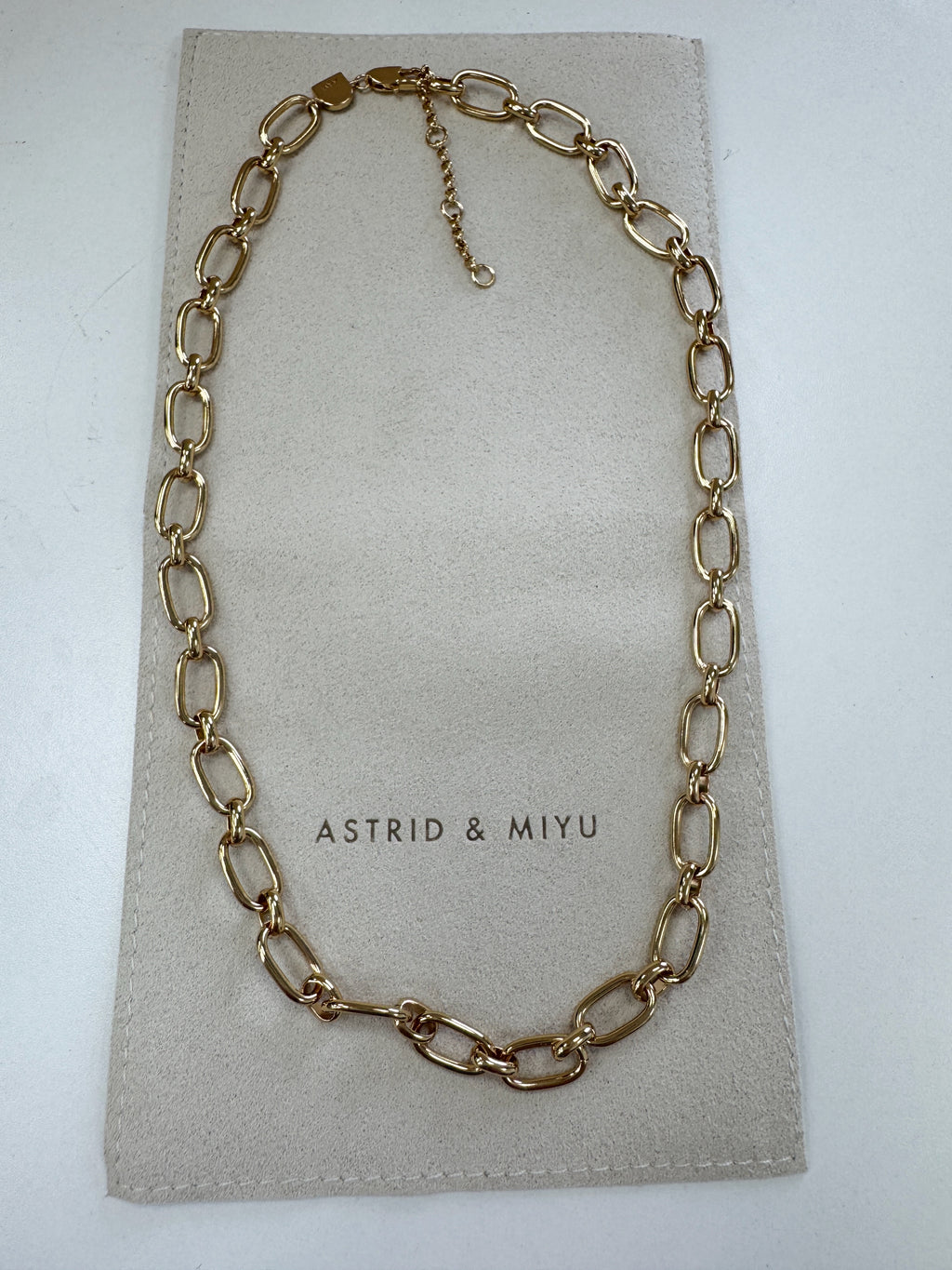Astrid & Miyu Yellow 18k Gold Plated Silver Chain Link Necklace