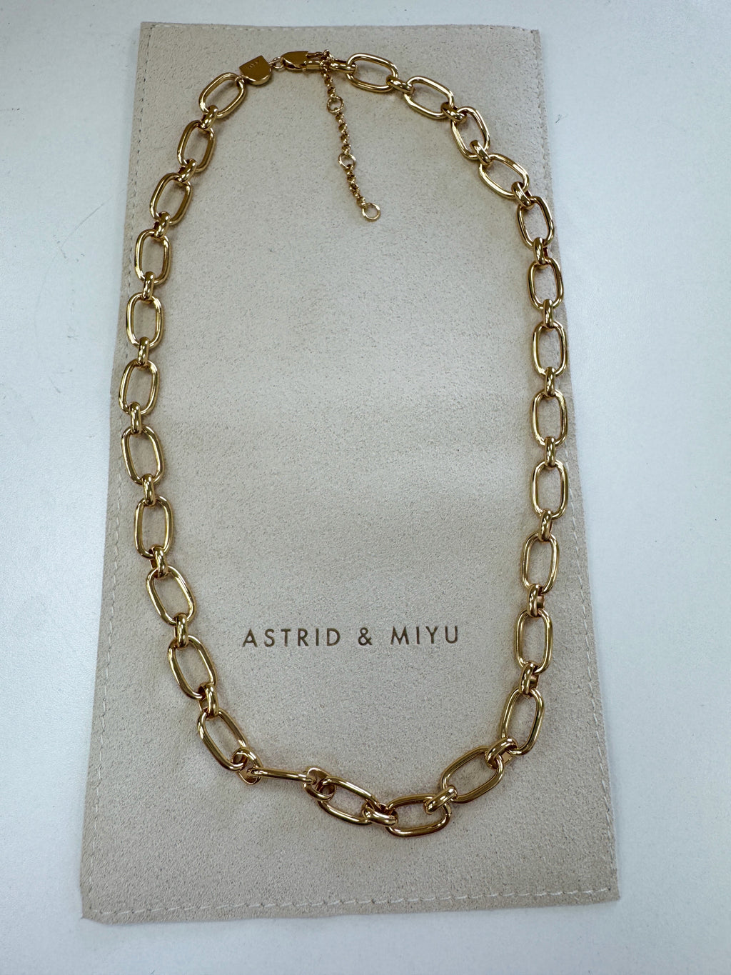 Astrid & Miyu Yellow 18k Gold Plated Silver Chain Link Necklace