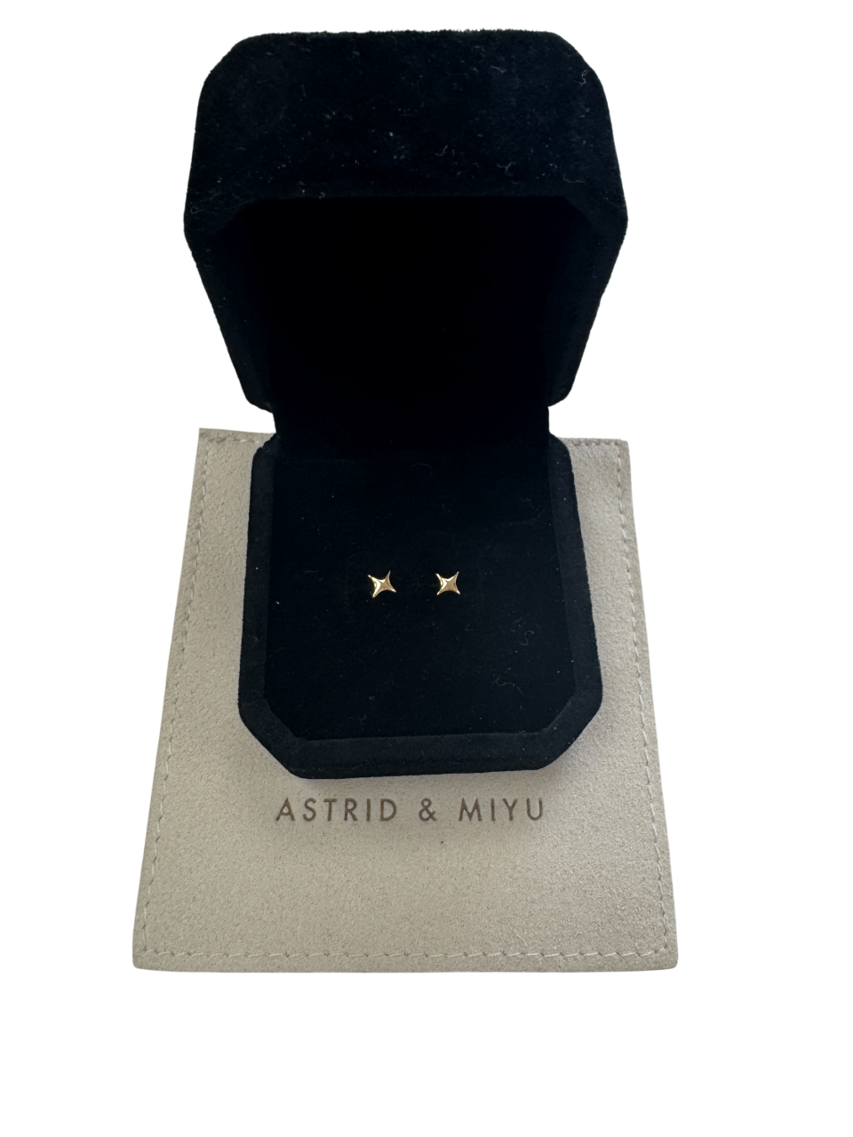 Astrid & Miyu Yellow 18k Gold Plated Silver Gold Star Stud Earrings