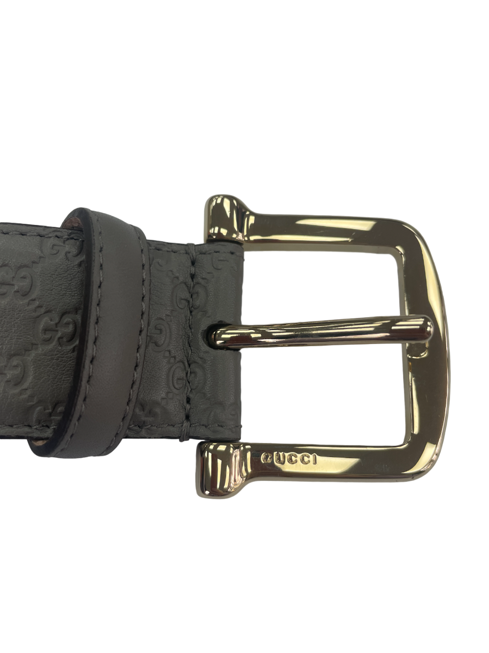 Gucci Beige Microguccissima Belt Greige / Gold Gg Logo Leather 90cm