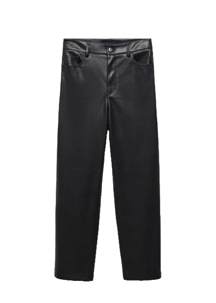 MANGO Lille Leather-effect straight trousers UK 20