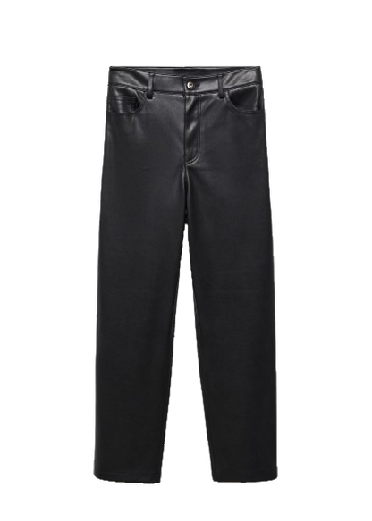 MANGO Lille Leather-effect straight trousers UK 20