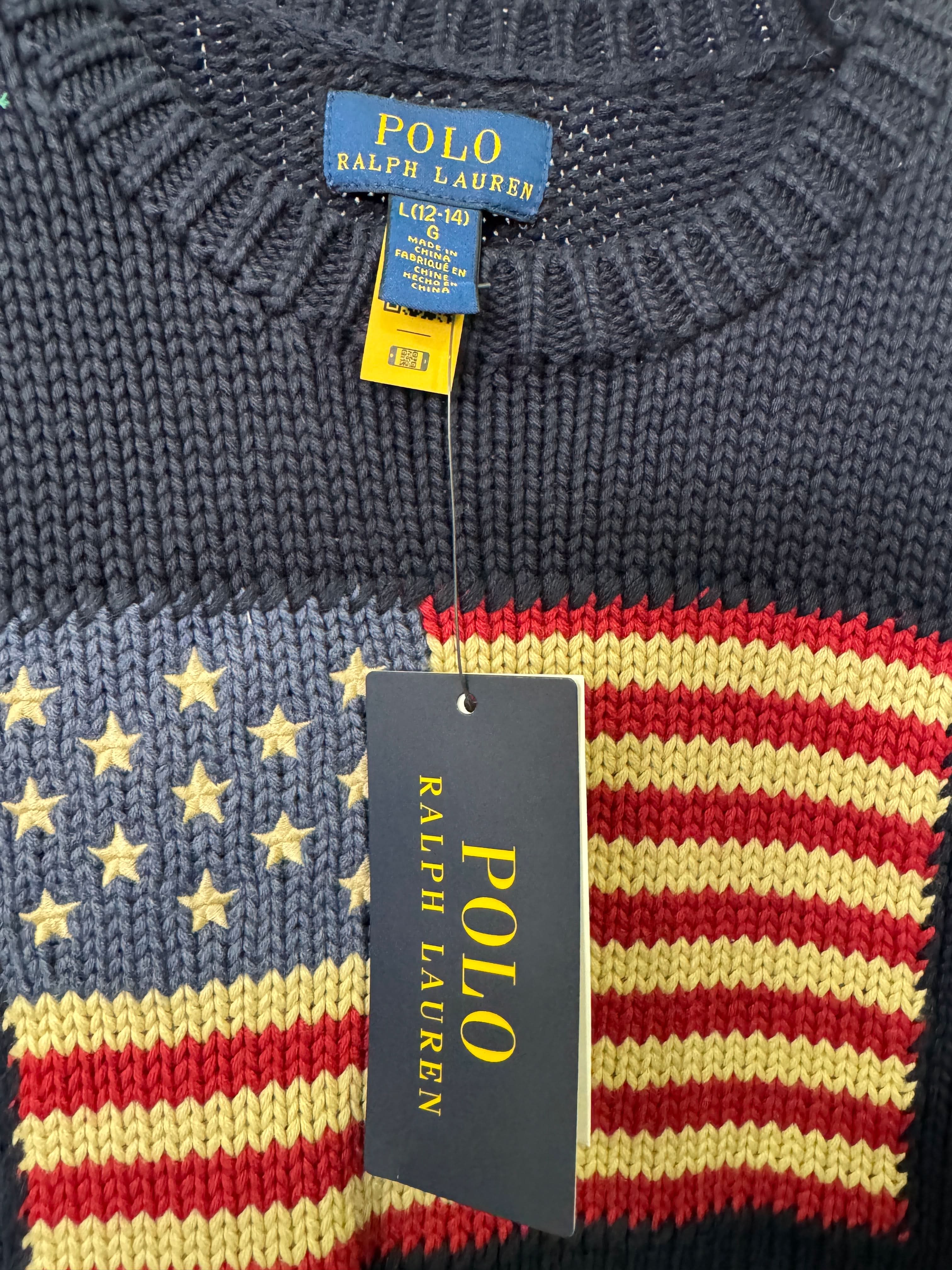 Polo Ralph Lauren Blue The Iconic Flag Jumper 12 Years