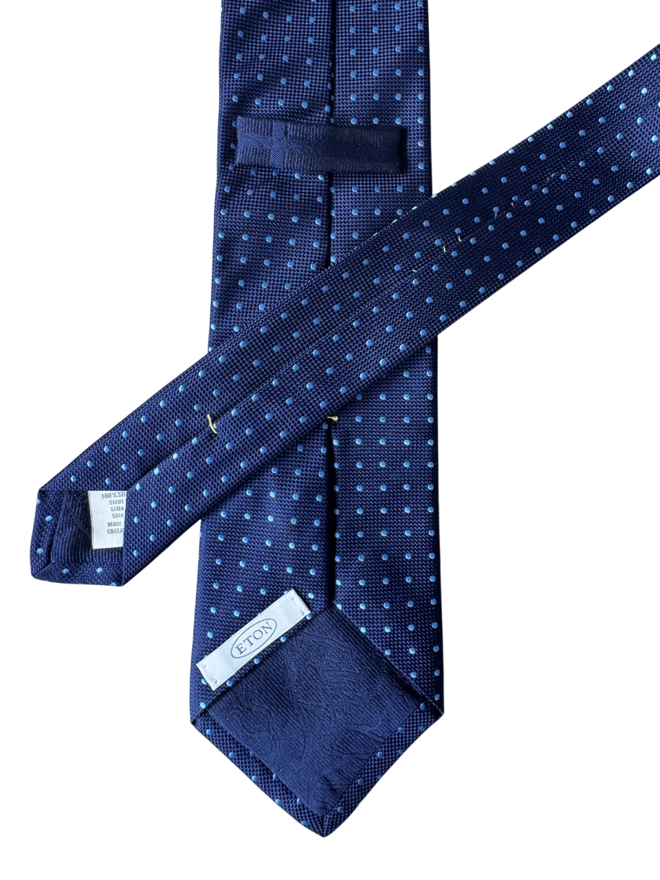 Eton Blue Polka Dot 100% Silk Necktie