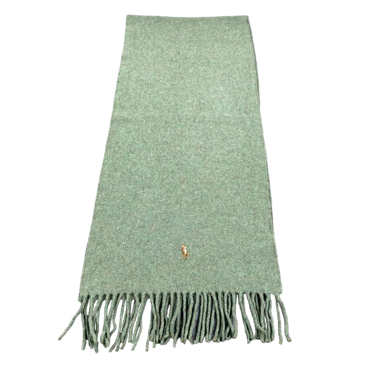 Polo Ralph Lauren Green Signature Embroidered Pony Logo Wool Scarf