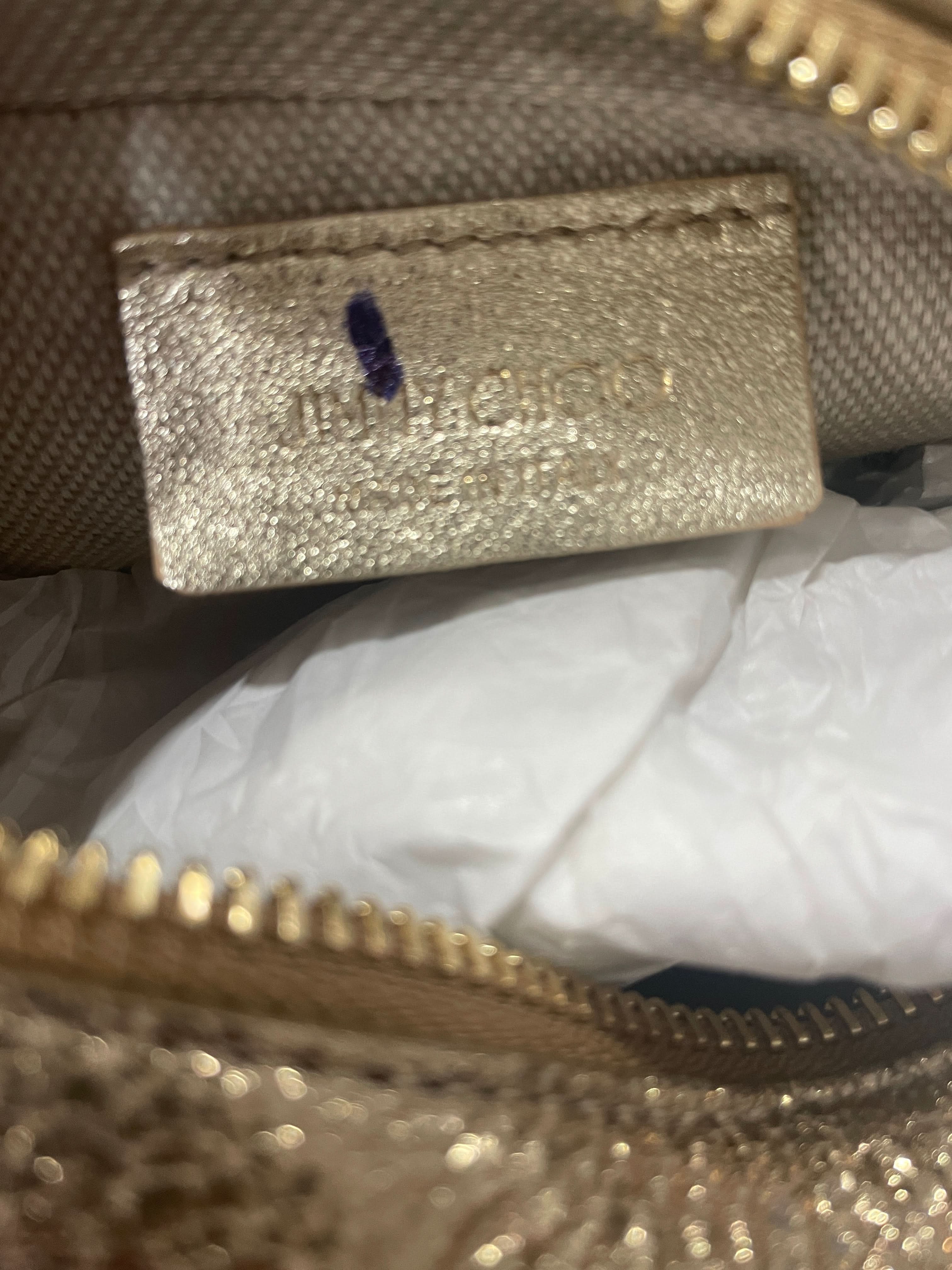 Jimmy Choo Metallic Leather Gold Star Embellished Pouch Clutch bag