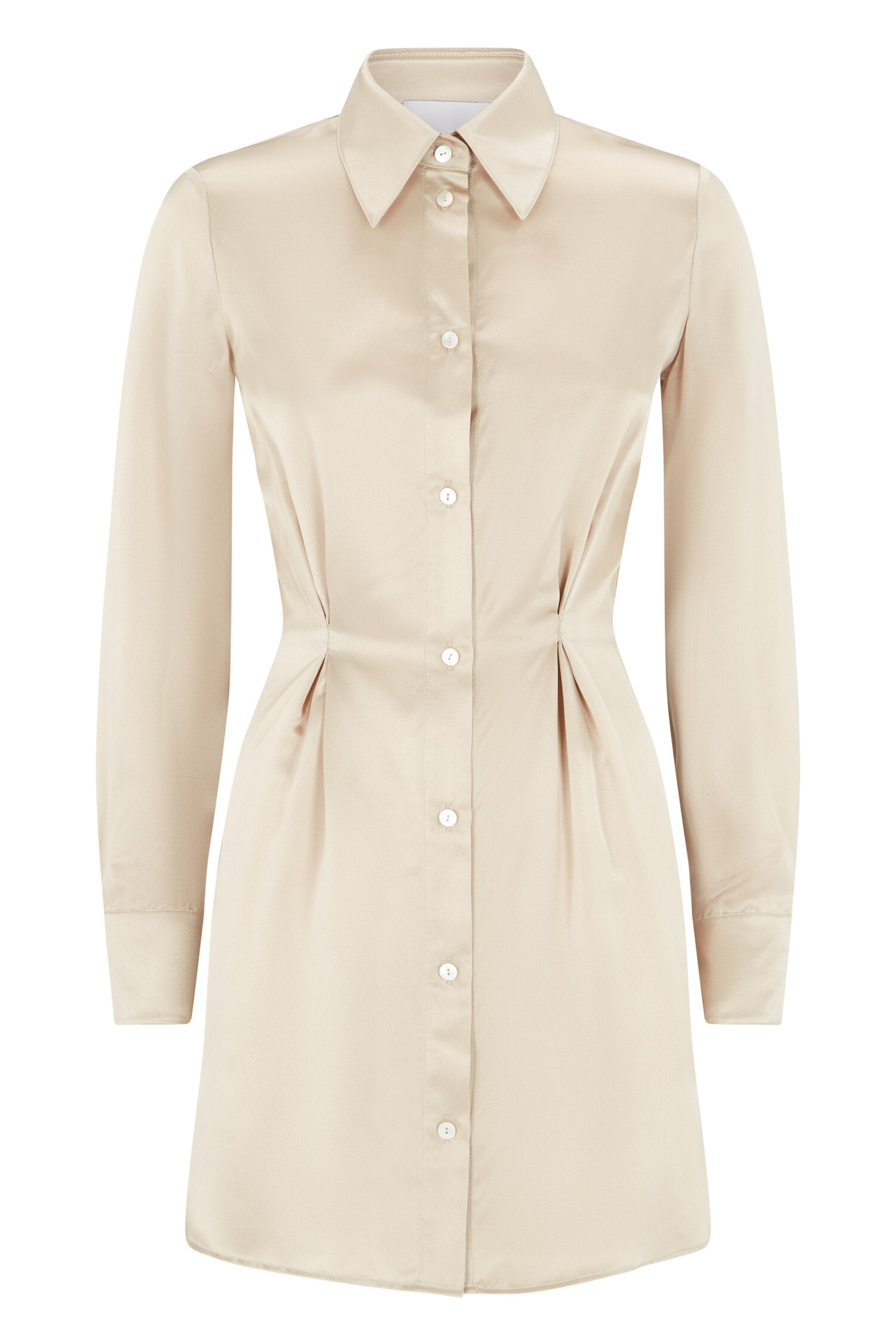 Silked London Oyster Silk Shirt Dress UK 10