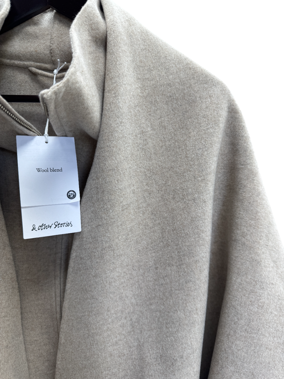 & Other Stories Beige Wool-blend Cape With Detachable Scarf UK XS/S