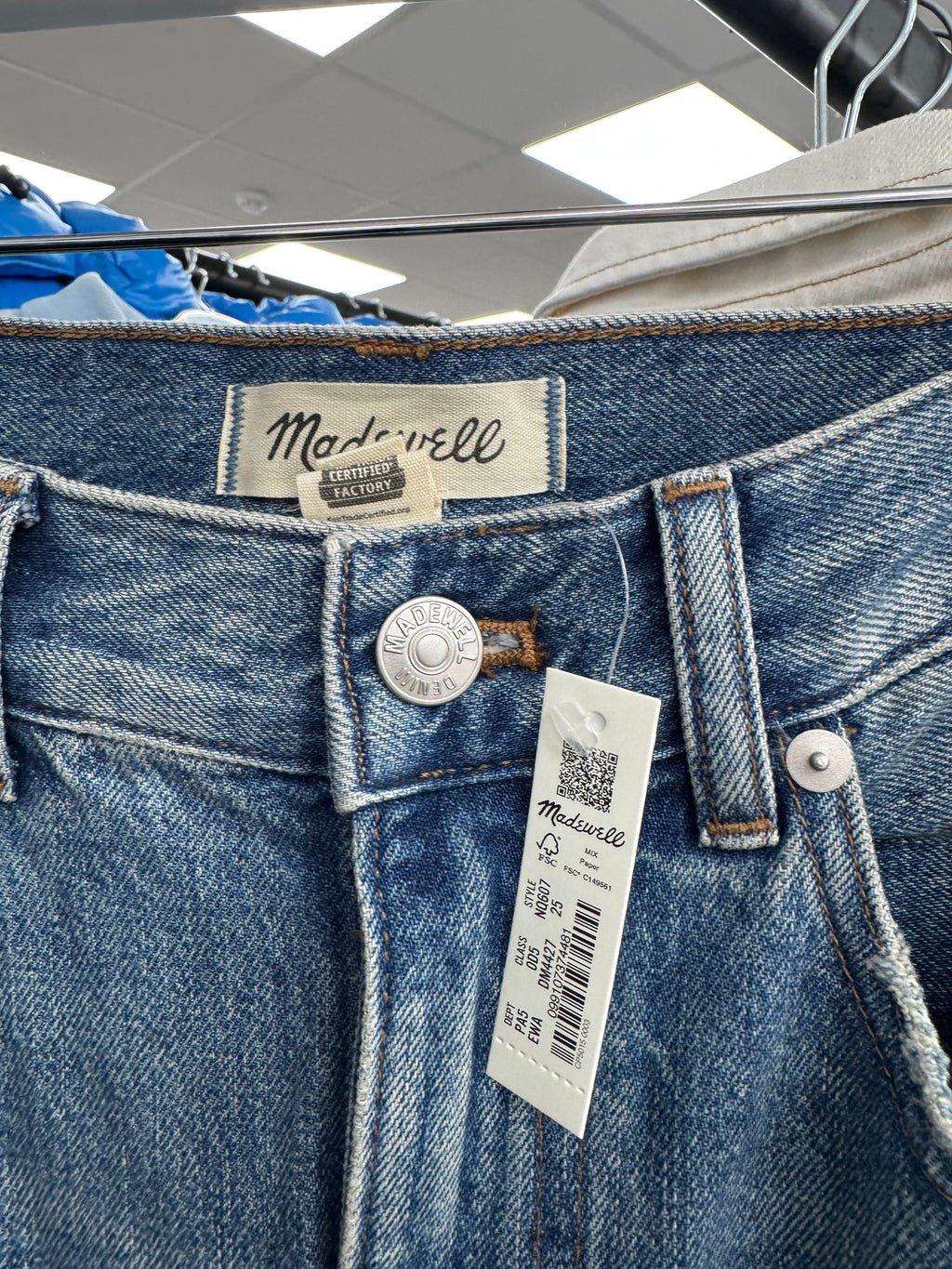 Madewell Blue Mid-blue Denim Midi Skirt W25