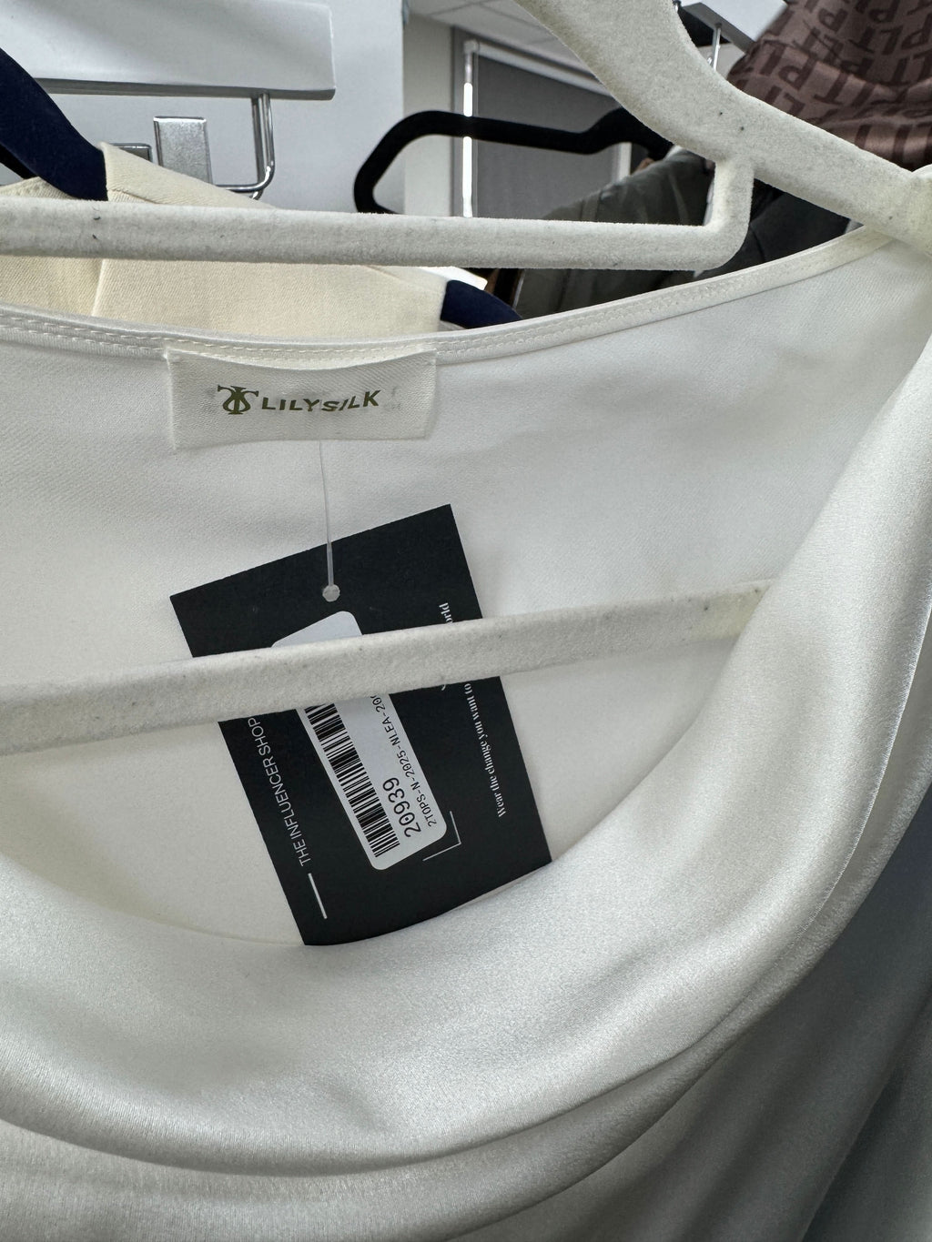 lilysilk Cream 100% Silk Charmeuse Cowl Neck Top UK 8