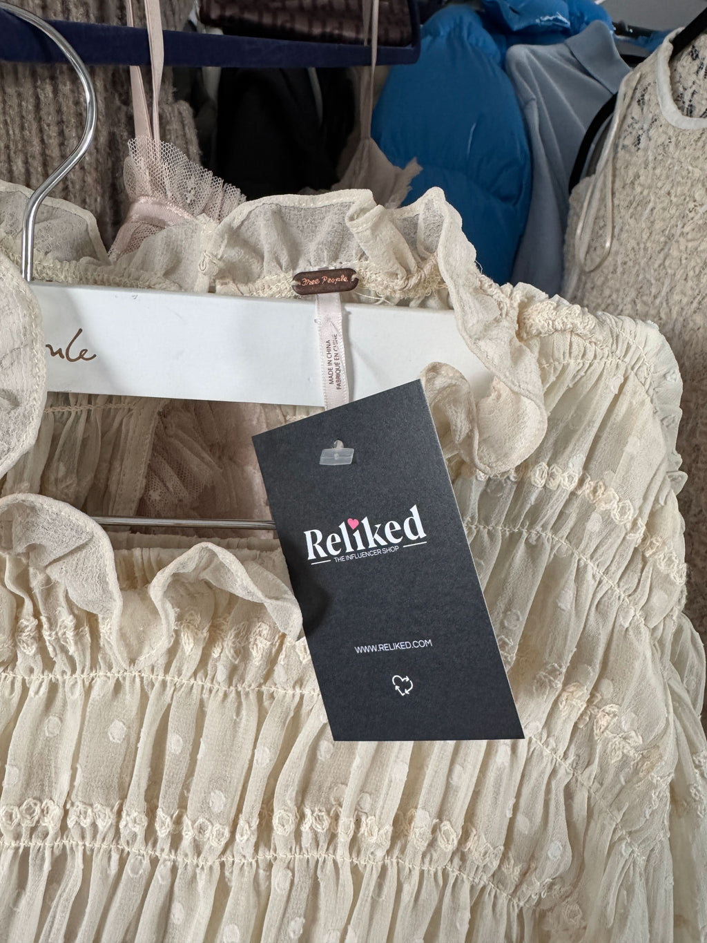 Free People Cream 2-piece Embroidered Blouse And Mini Skirt Set UK XS