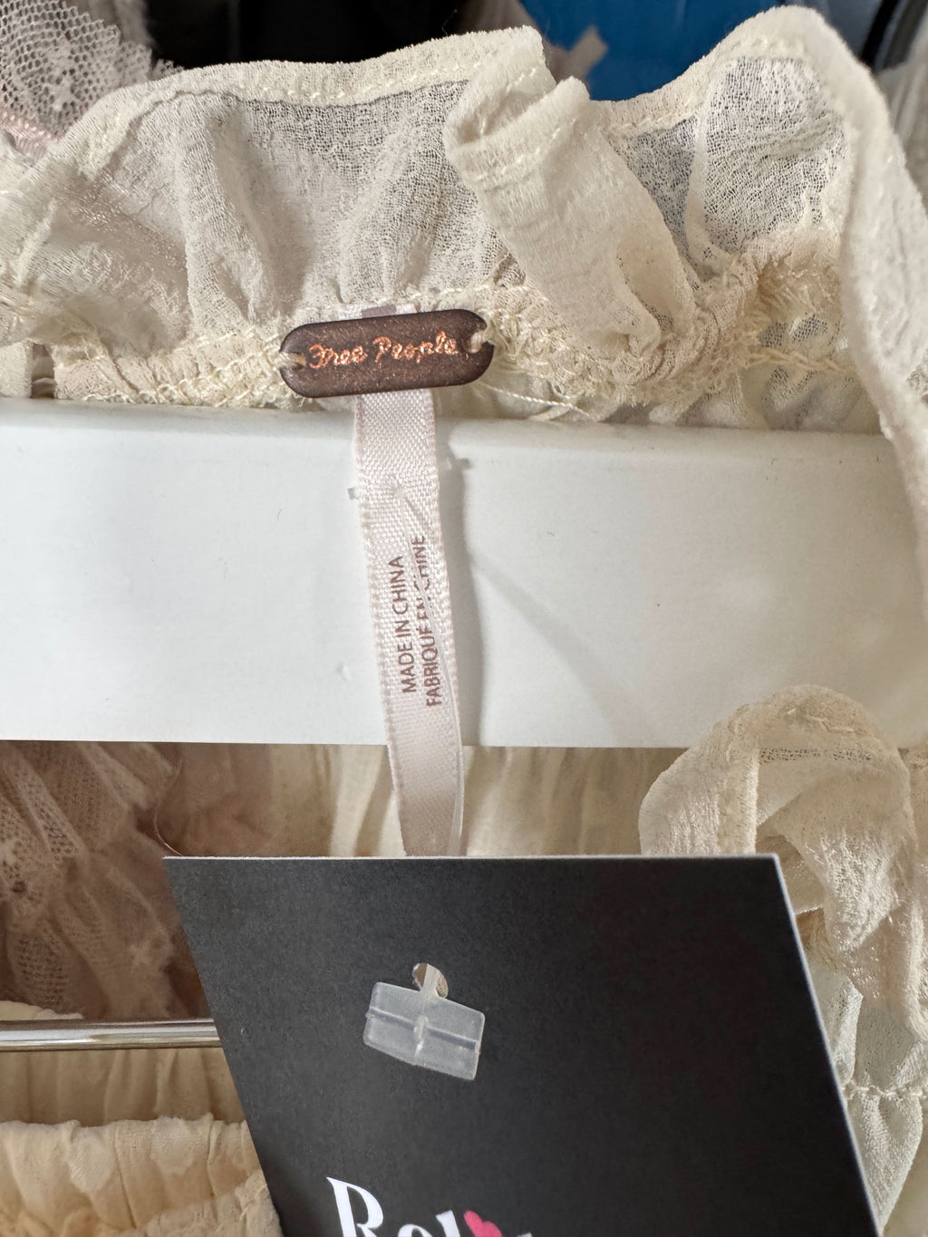 Free People Cream 2-piece Embroidered Blouse And Mini Skirt Set UK XS