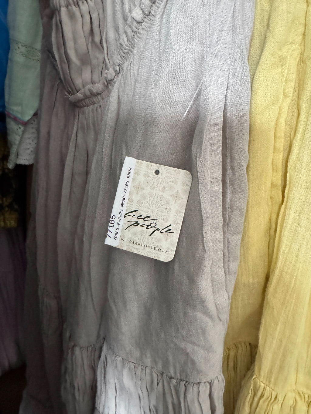 Free People Quiet Grey Taking Sides Maxi Dress UK XS