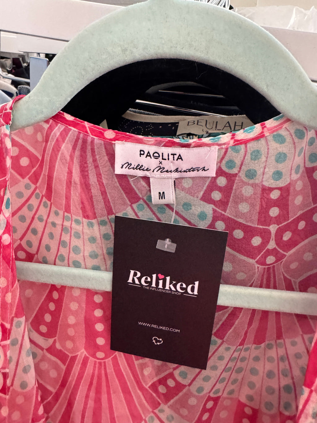 paolita X Millie Mackintosh Pink Shell Print Marisa Silk Kimono UK M