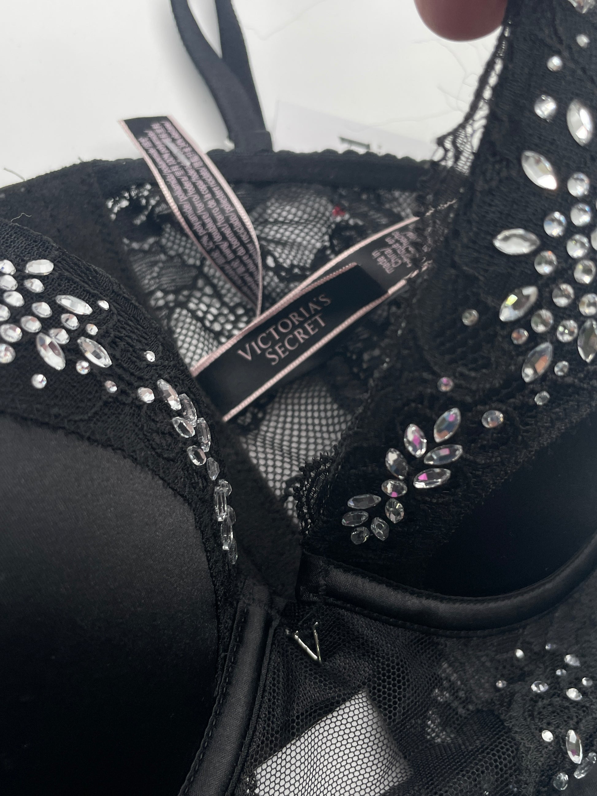 Buy Victoria's Secret Black Lace Shine Strap Corset Bra Top from the Next  UK online shop