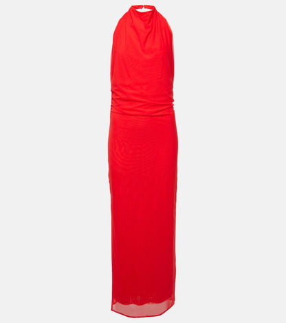 SIR Red Jacques mesh maxi dress UK XS