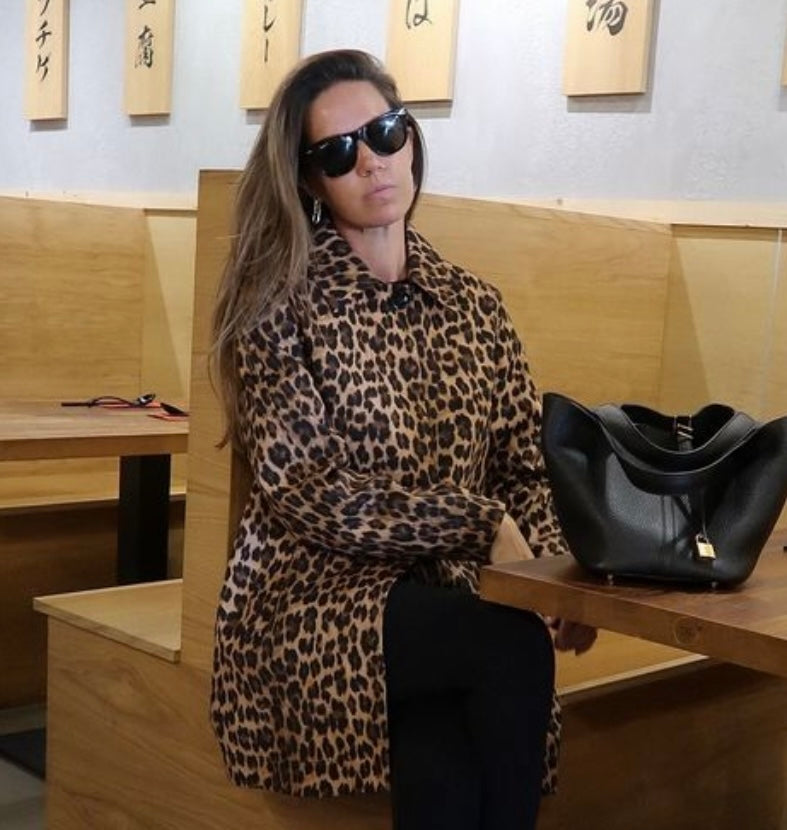 Mango Leopard Print Coat UK M