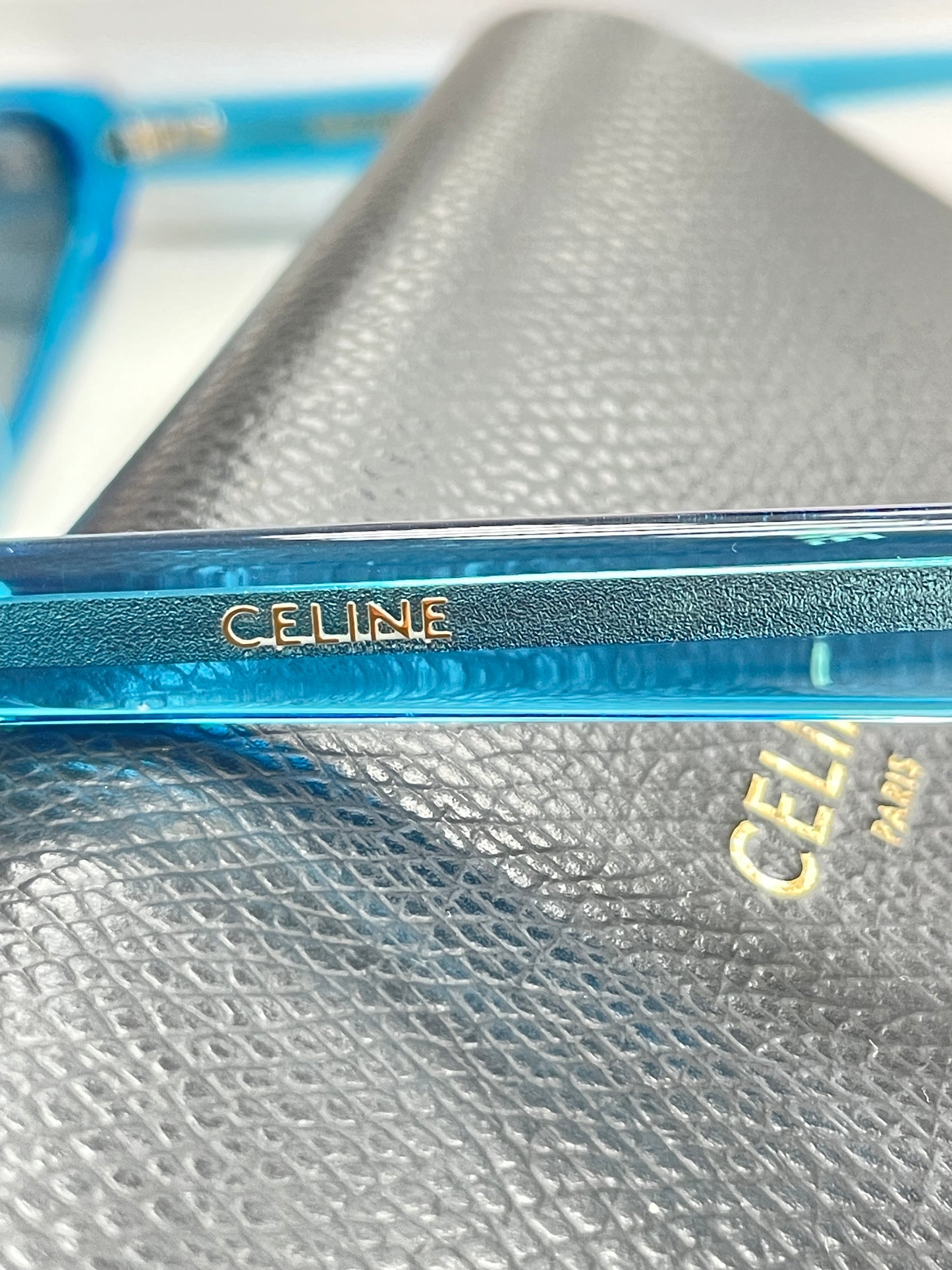 Celine Eyewear Blue Cat-eye Sunglasses In Case & Box