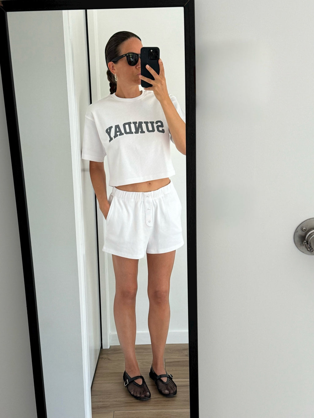 4TH RECKLESS White Sunday Print Top and Shorts Set UK S