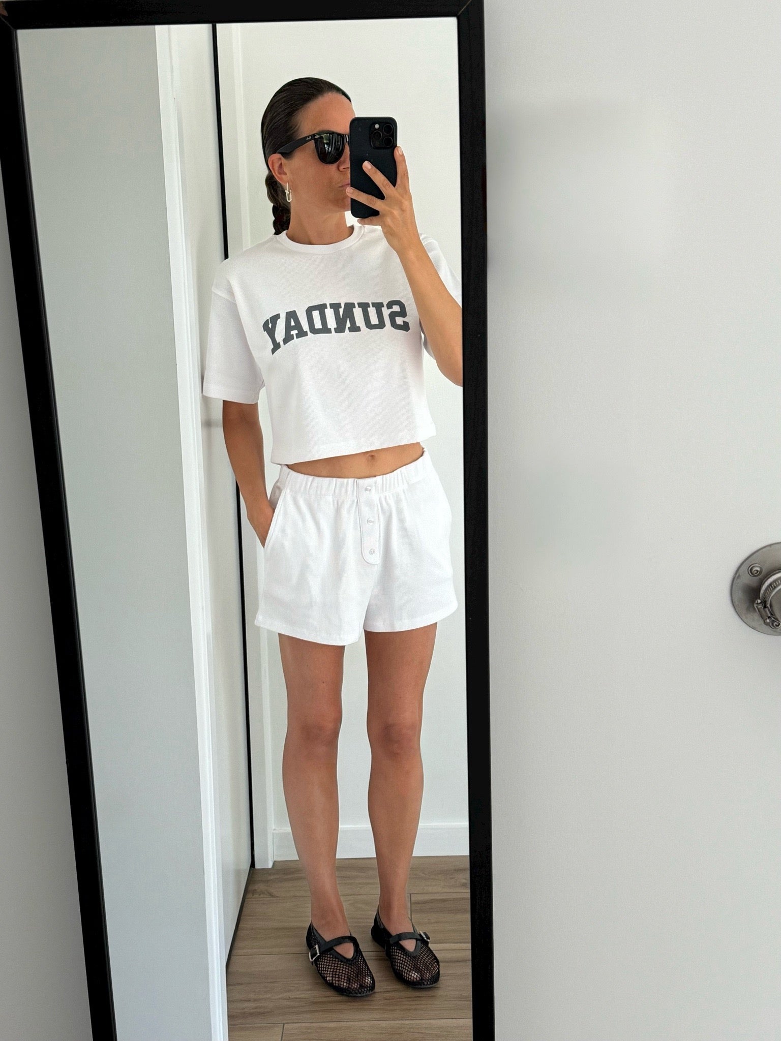 4TH RECKLESS White Sunday Print Top and Shorts Set UK S