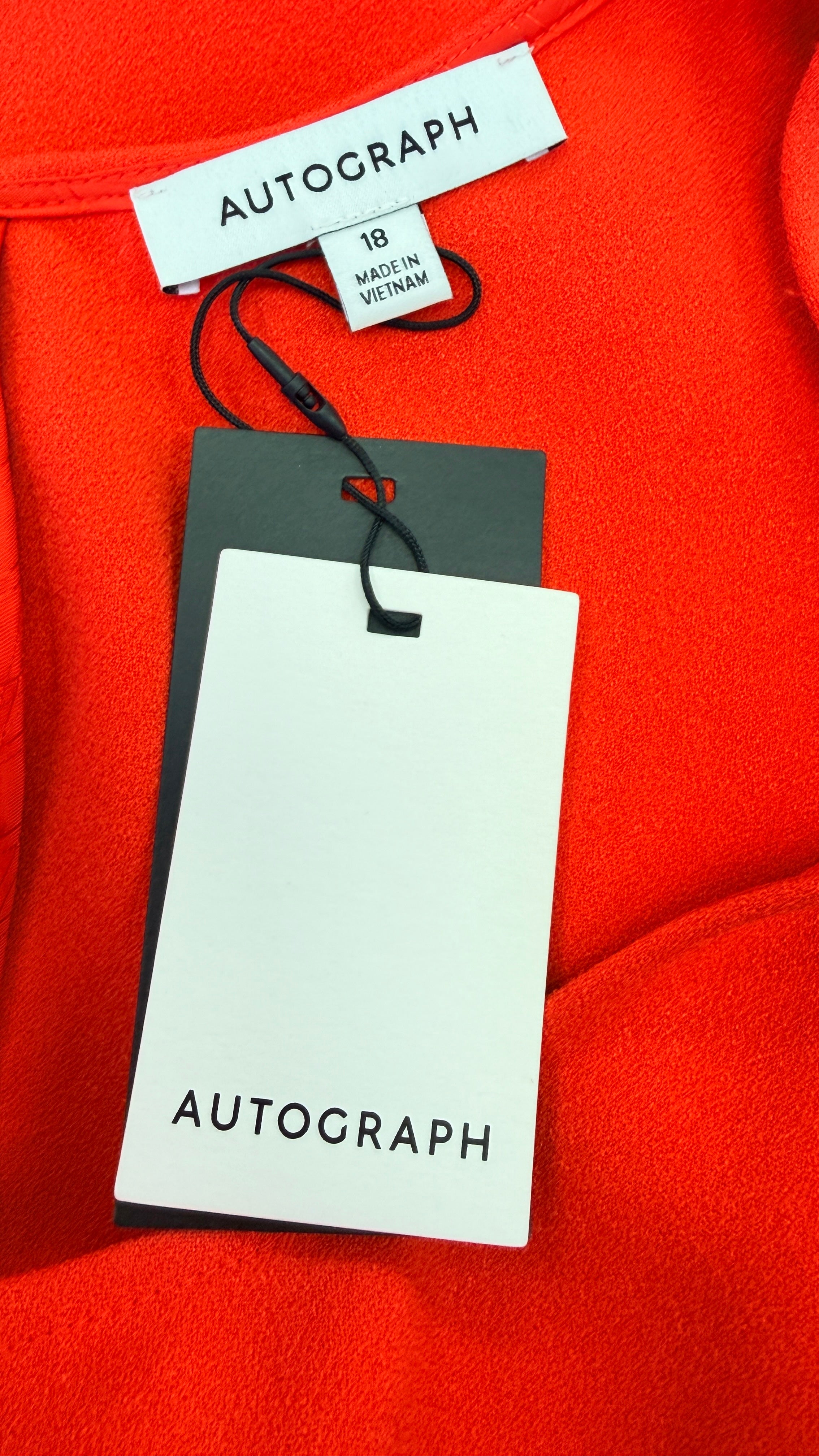 AUTOGRAPH Scoop Neck Midi Column Dress Orange UK 18