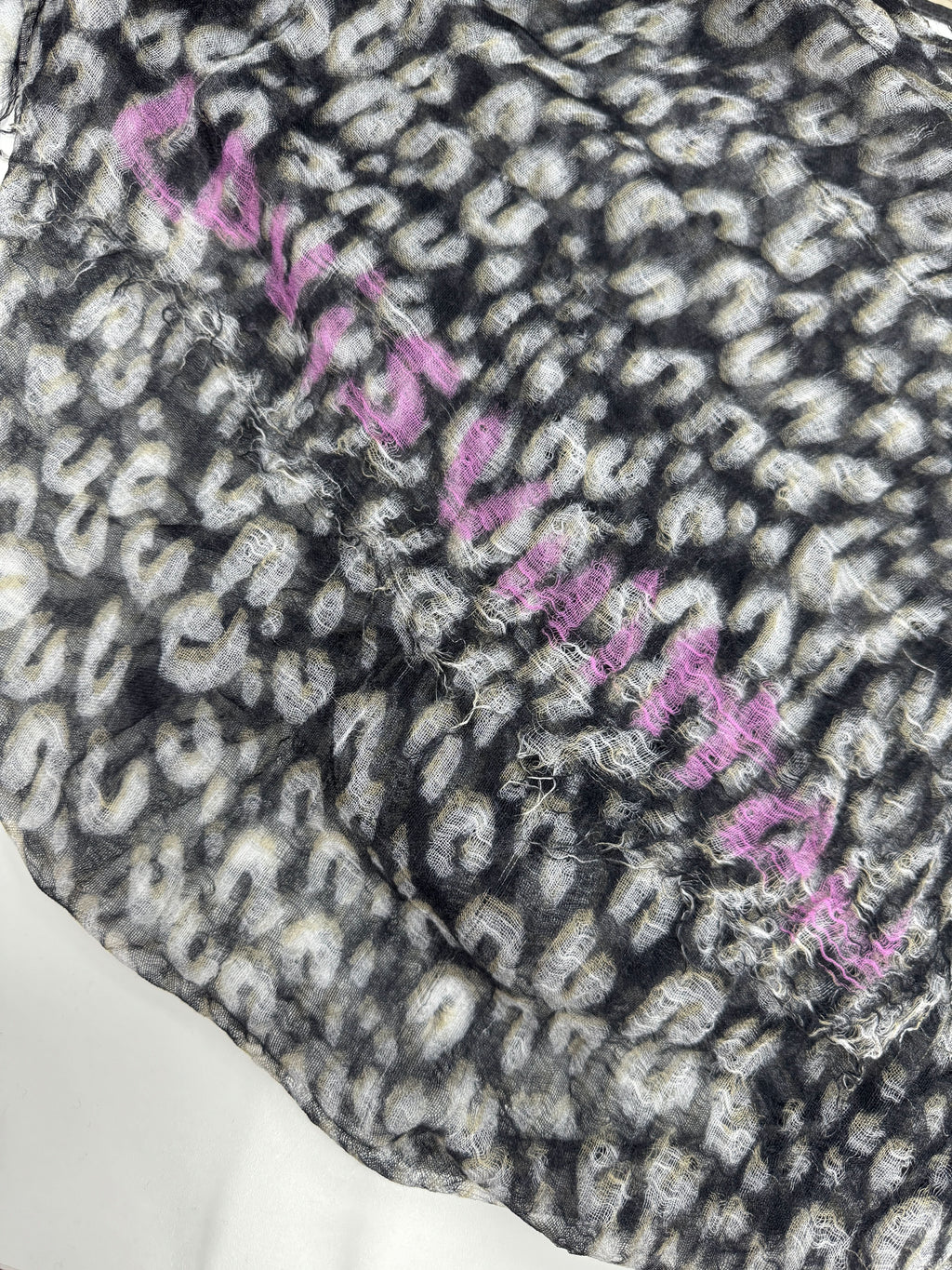 Louis Vuitton x Stephen Sprouse Black Leopard Print Cashmere Blend Stole